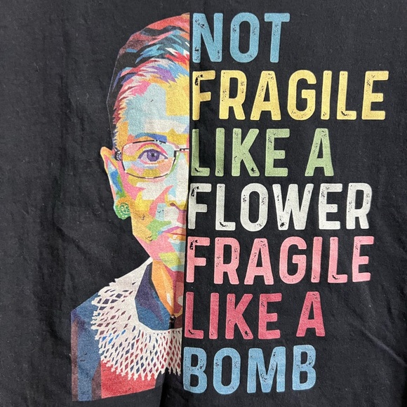 Ruth Bader Ginsburg RBG Women’s Black Graphic Tee - Picture 2 of 7
